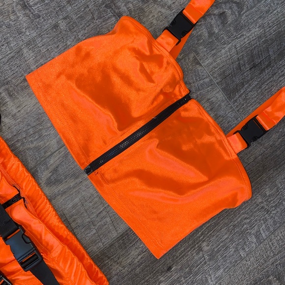 SHEIN rave orange two piece set - Picture 2 of 4